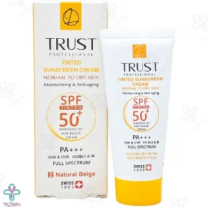 کرم ضد آفتاب SPF 50 پوست خشک و معمولی تراست - بژ طبیعی	