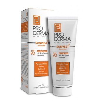 تصویر  کرم ضد آفتاب ضد چروک SPF90 پرودرما – بی رنگ