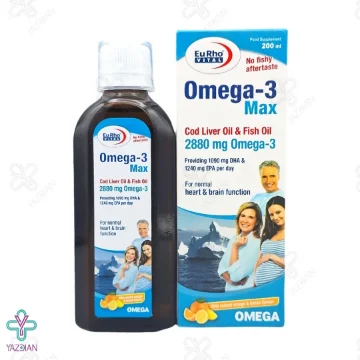 شربت امگا3 مکس 2880 میلی گرم یوروویتال - 200 میلی لیتر 