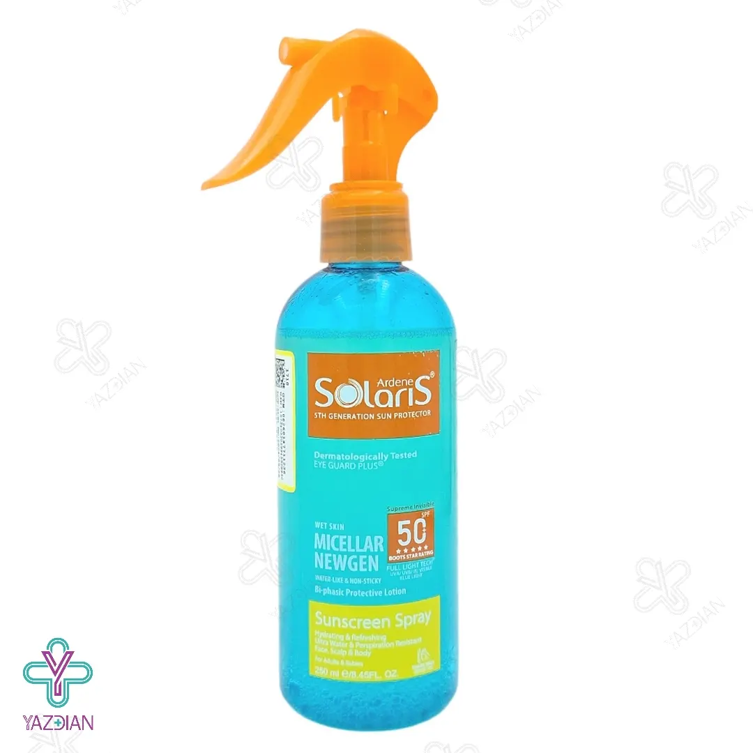 لوسیون دو فاز ضد آفتاب SPF50 فاقد چربی آردن سولاریس - بی رنگ	