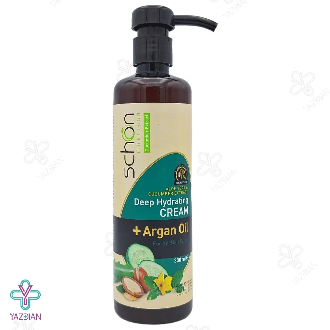 کرم مرطوب کننده دست وصورت پمپی شون حاوی آلوئه ورا و خیار - 300 میلی لیتر	