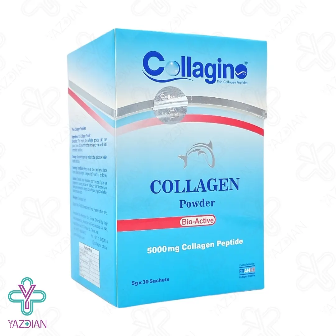 پودر کلاژن ضد چروک صورت و تقویت کننده مو کلاژینو - 30 عددی	