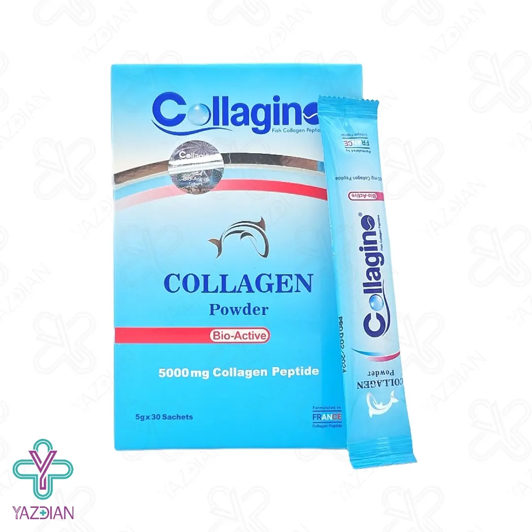 پودر کلاژن ضد چروک صورت و تقویت کننده مو کلاژینو - 30 عددی	