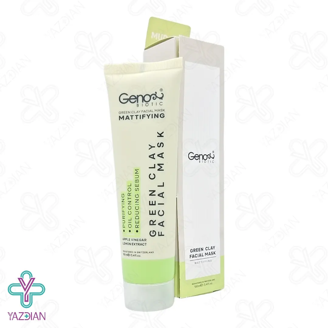 ماسک صورت و گردن خاک رس سبز ژنوبایوتیک - 100 میلی لیتر 