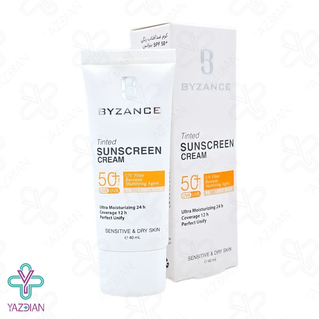 کرم ضد آفتاب SPF 50 پوست خشک بیزانس – بژ روشن	