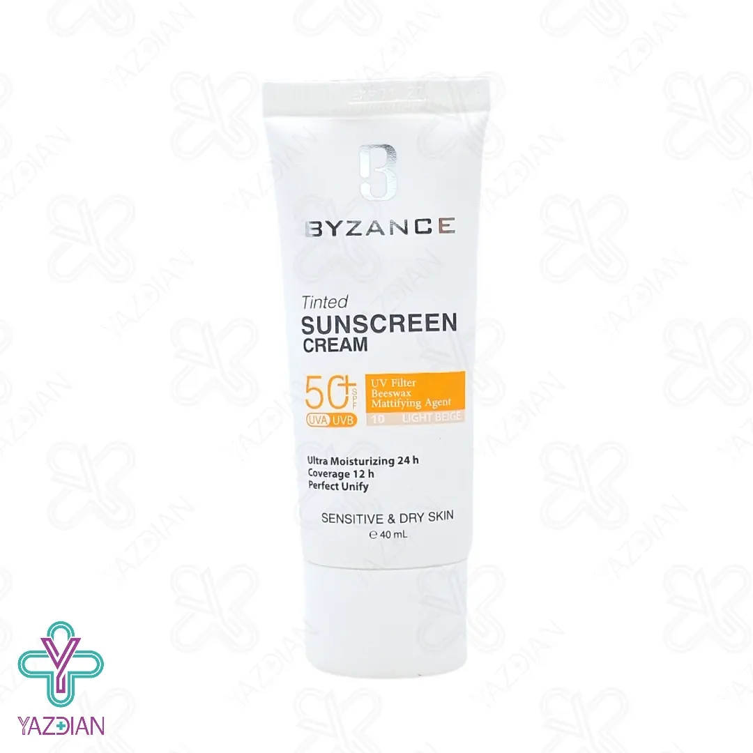 کرم ضد آفتاب SPF 50 پوست خشک بیزانس – بژ روشن	