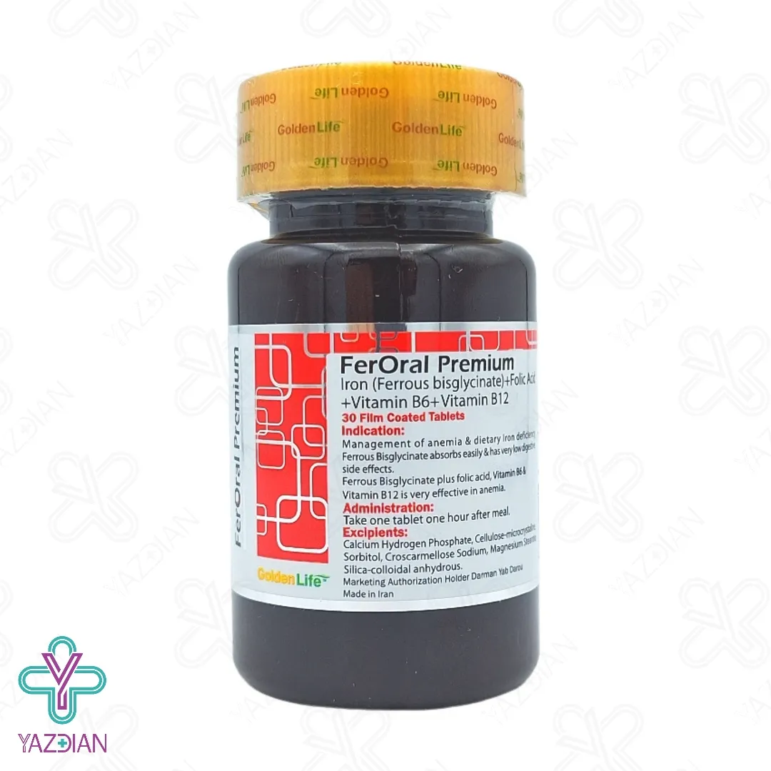 قرص آهن فرورال پریمیوم گلدن لایف - 30 عددی