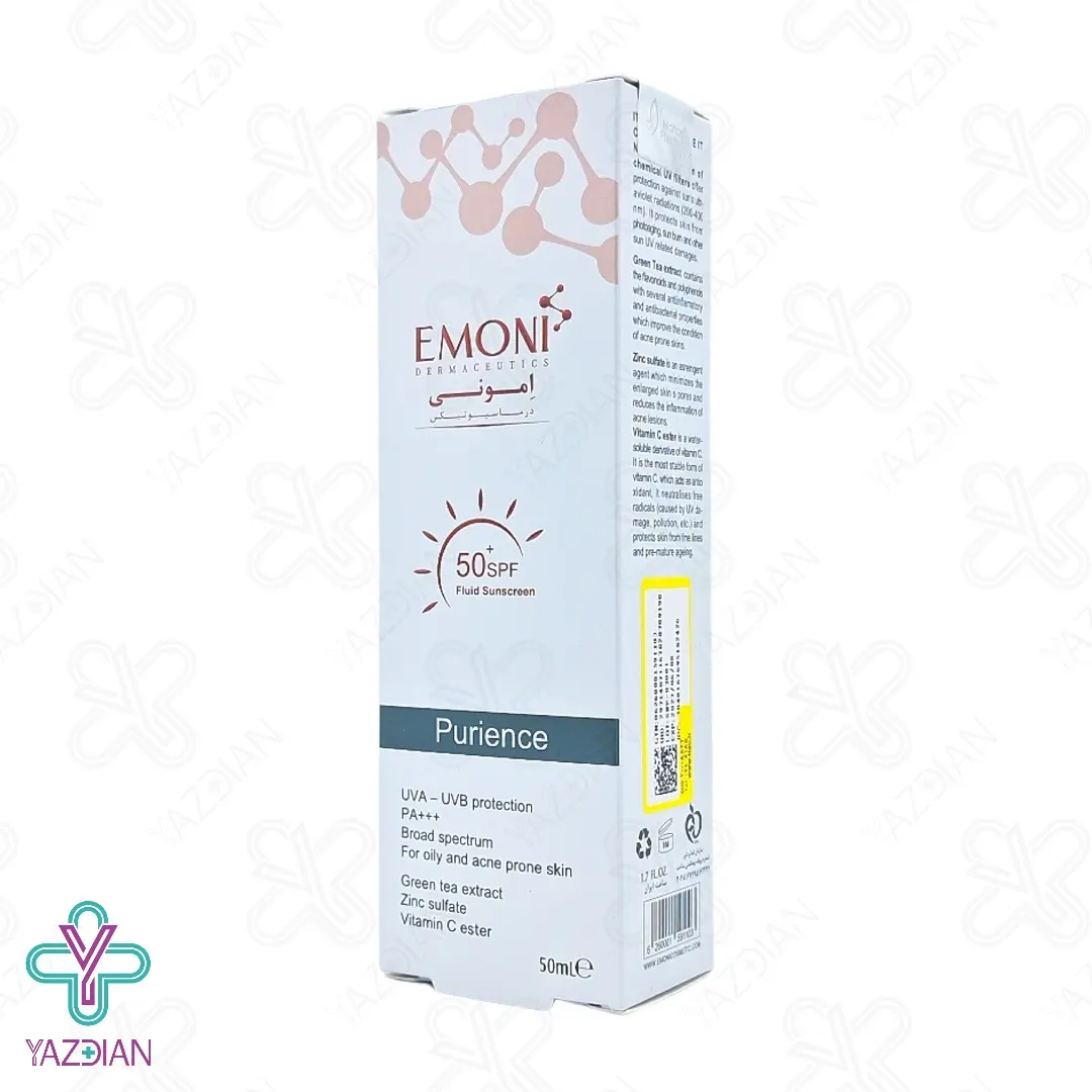 کرم فلوئید ضد آفتاب SPF50 پوست چرب امونی – بی رنگ	