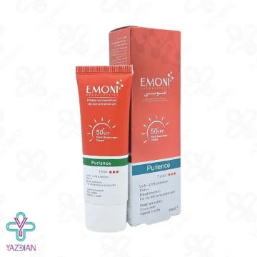 کرم فلوئید ضد آفتاب SPF50 پوست چرب امونی - رنگی	