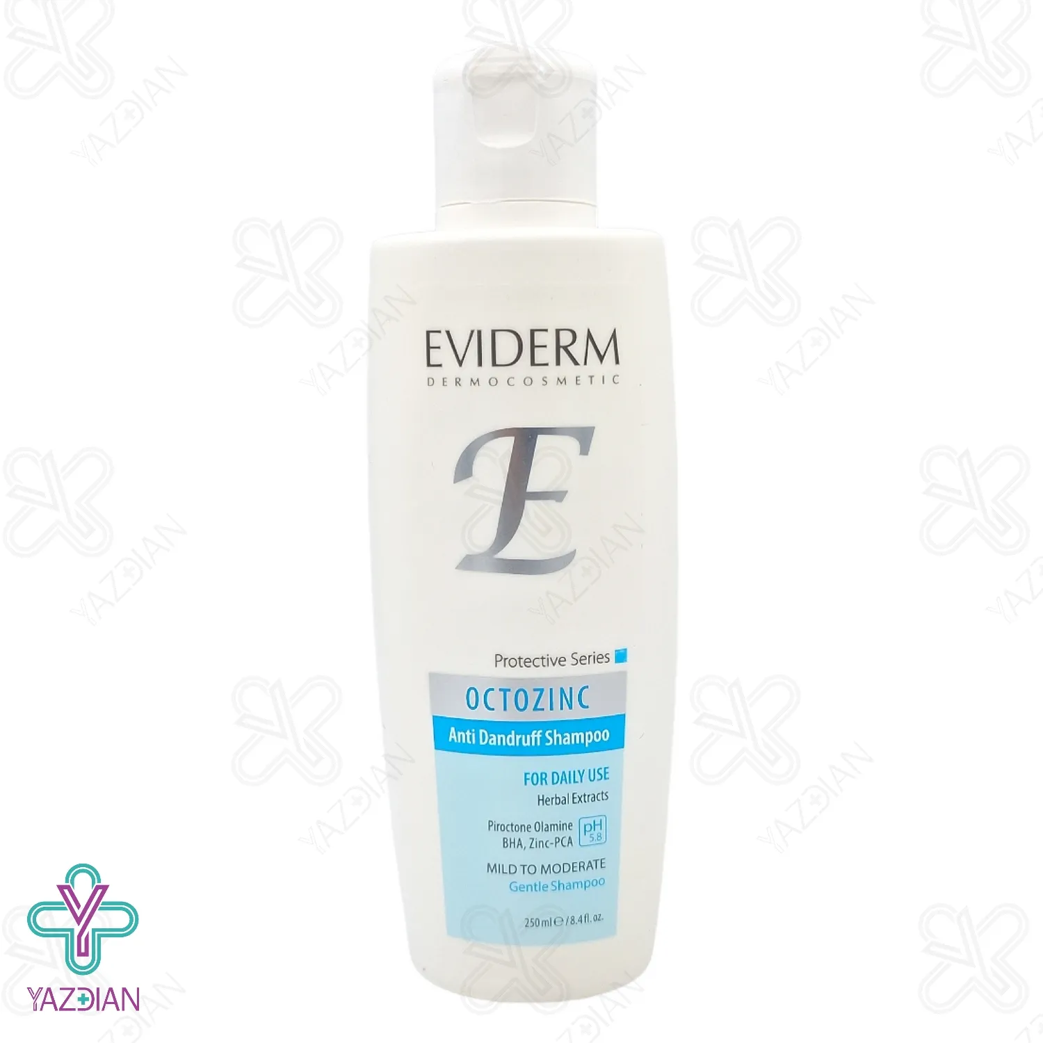 شامپو ضدشوره روزانه اکتوزینک اویدرم انواع مو - 250 میلی لیتر	