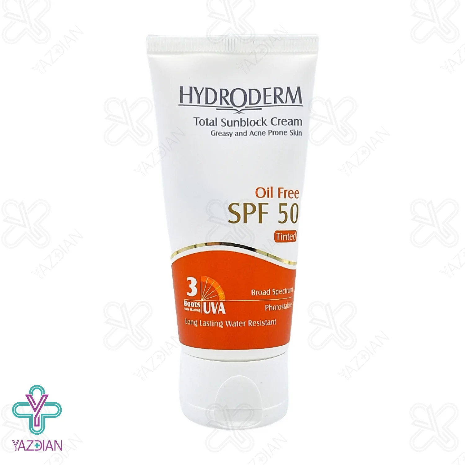 کرم ضد آفتاب رنگی فاقد چربی SPF 50 هیدرودرم - بژ متوسط	