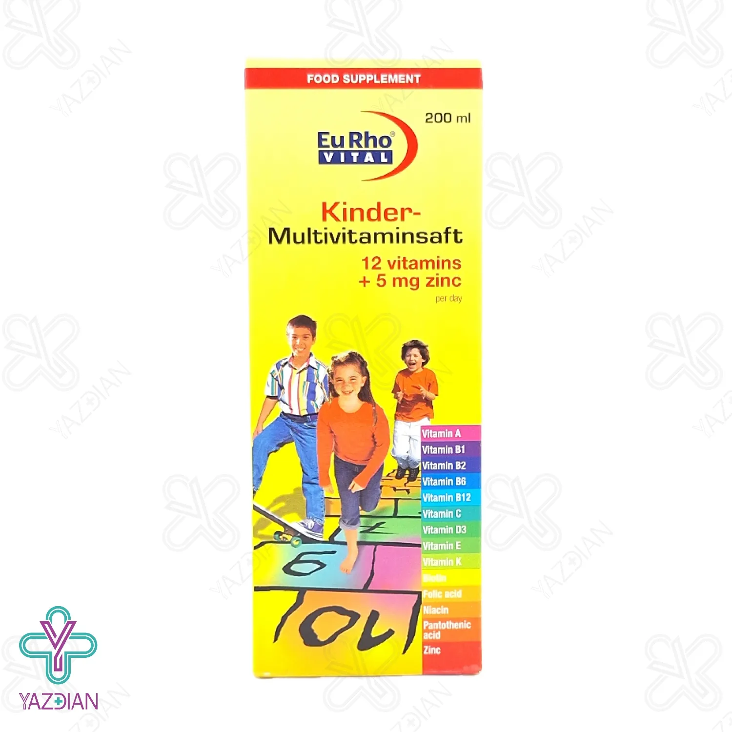 شربت مولتی ویتامین زینک کیندر یوروویتال - 200 میلی لیتر	