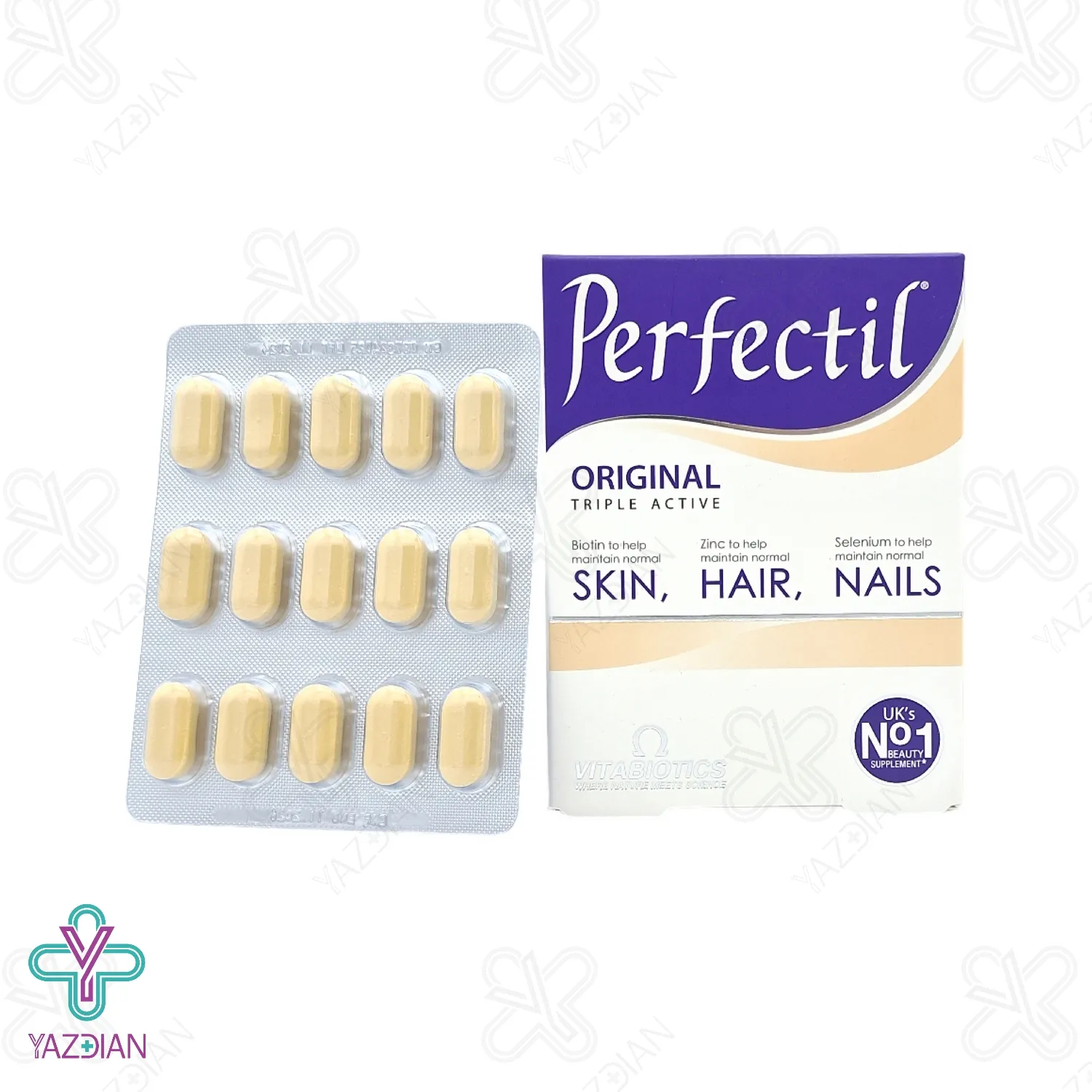 قرص تقویت پوست مو و ناخن پرفکتیل ویتابیوتیکس - 30 عددی	