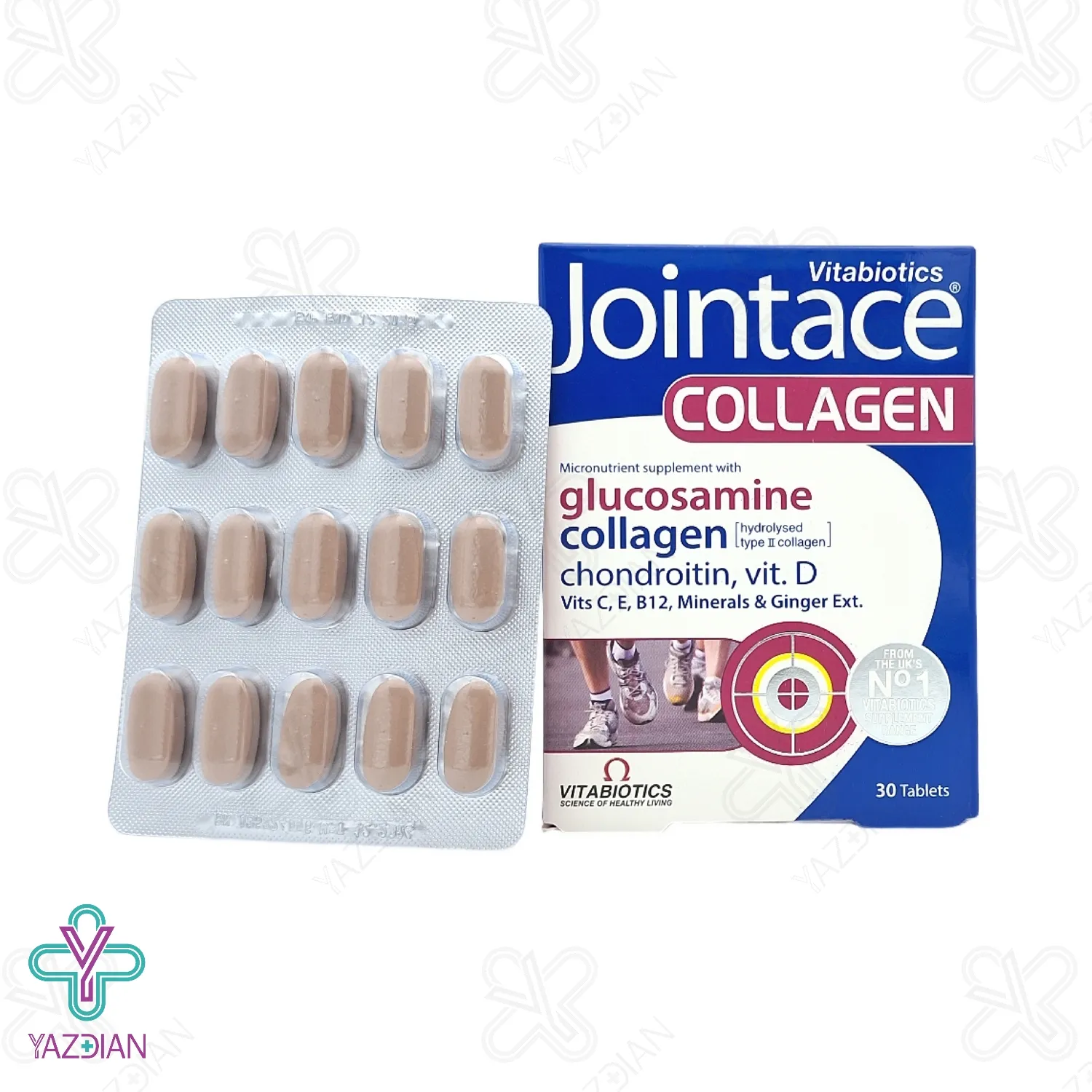 قرص مفاصل گلوکزامین جوینتیس کلاژن ویتابیوتیکس - 30 عددی	