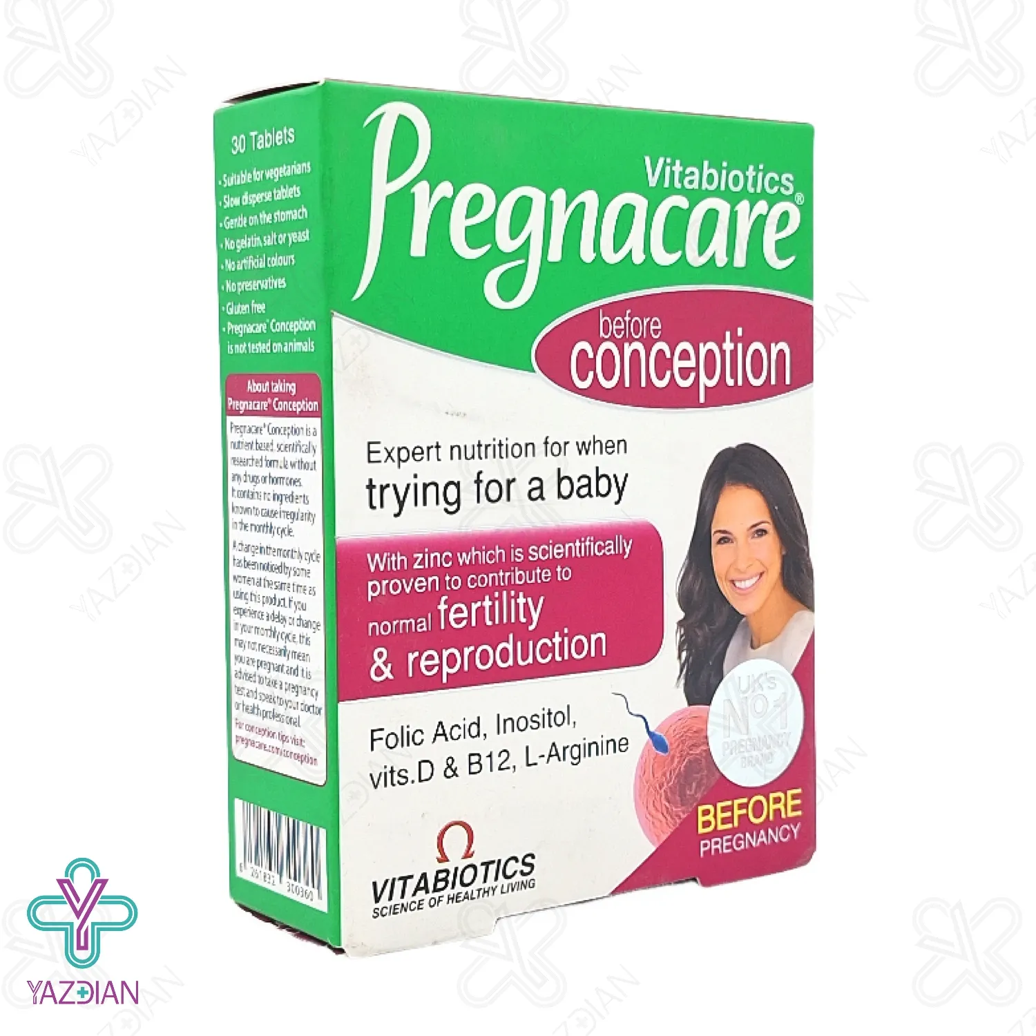 قرص مولتی ویتامین دوران بارداری پرگناکر کانسپشن ویتابیوتیکس - 30 عددی	