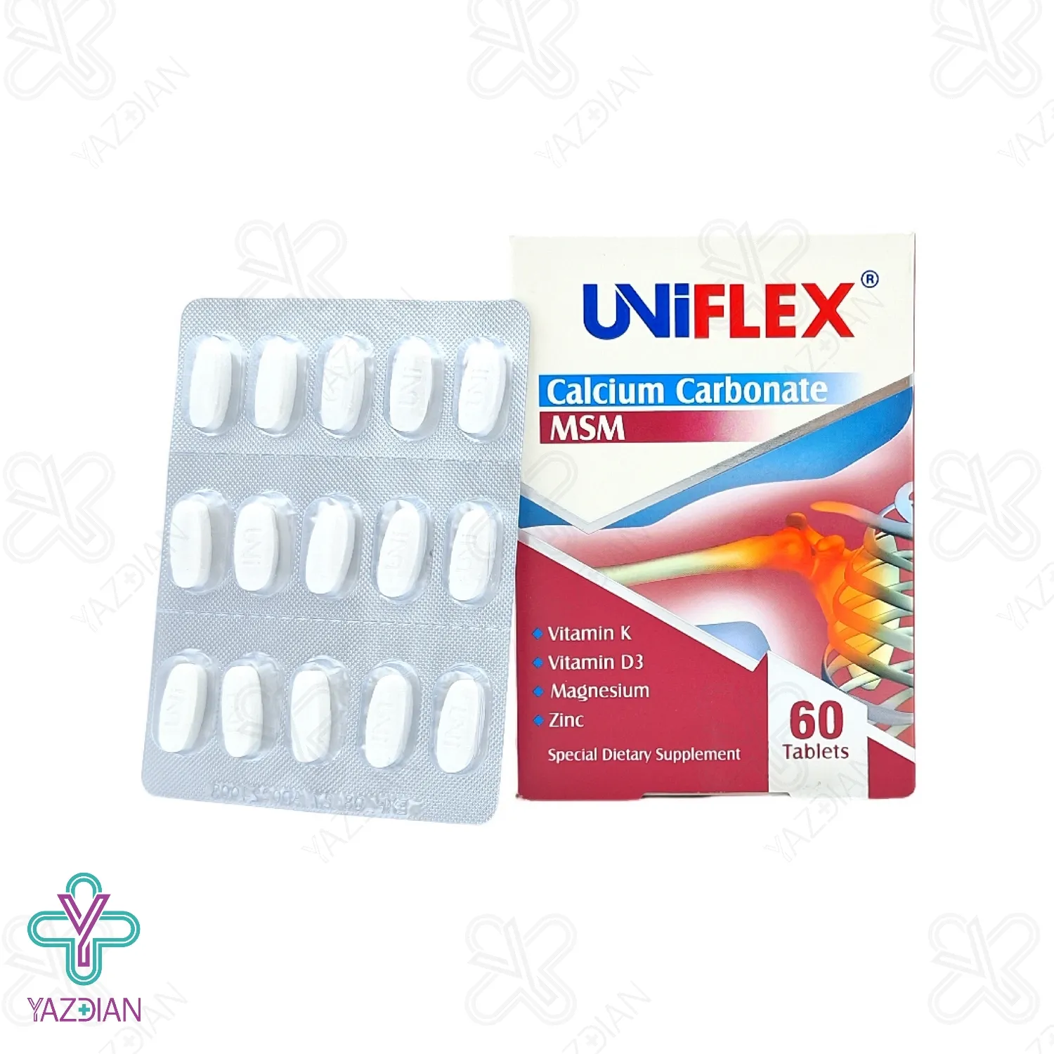 قرص تقویت مفاصل یونی فلکس ابیان دارو - 60 عددی	