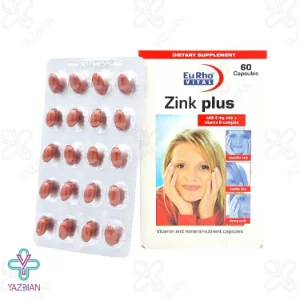کپسول پوست.مو و ناخن زینک پلاس 5 یوروویتال - 60 عددی	