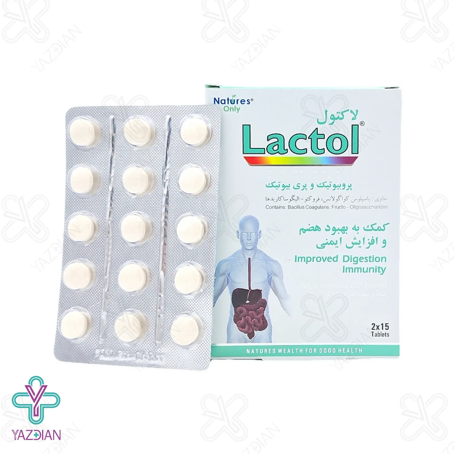 قرص گوارش لاکتول نیچرز اونلی - 30 عددی	