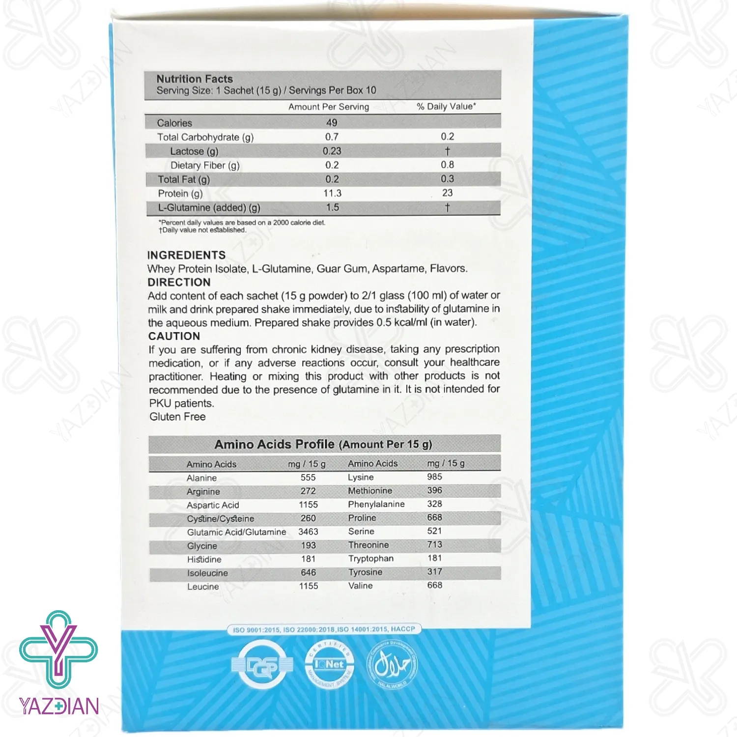 پودر پیور پروتئین و گلوتامین کارن - 10 ساشه	