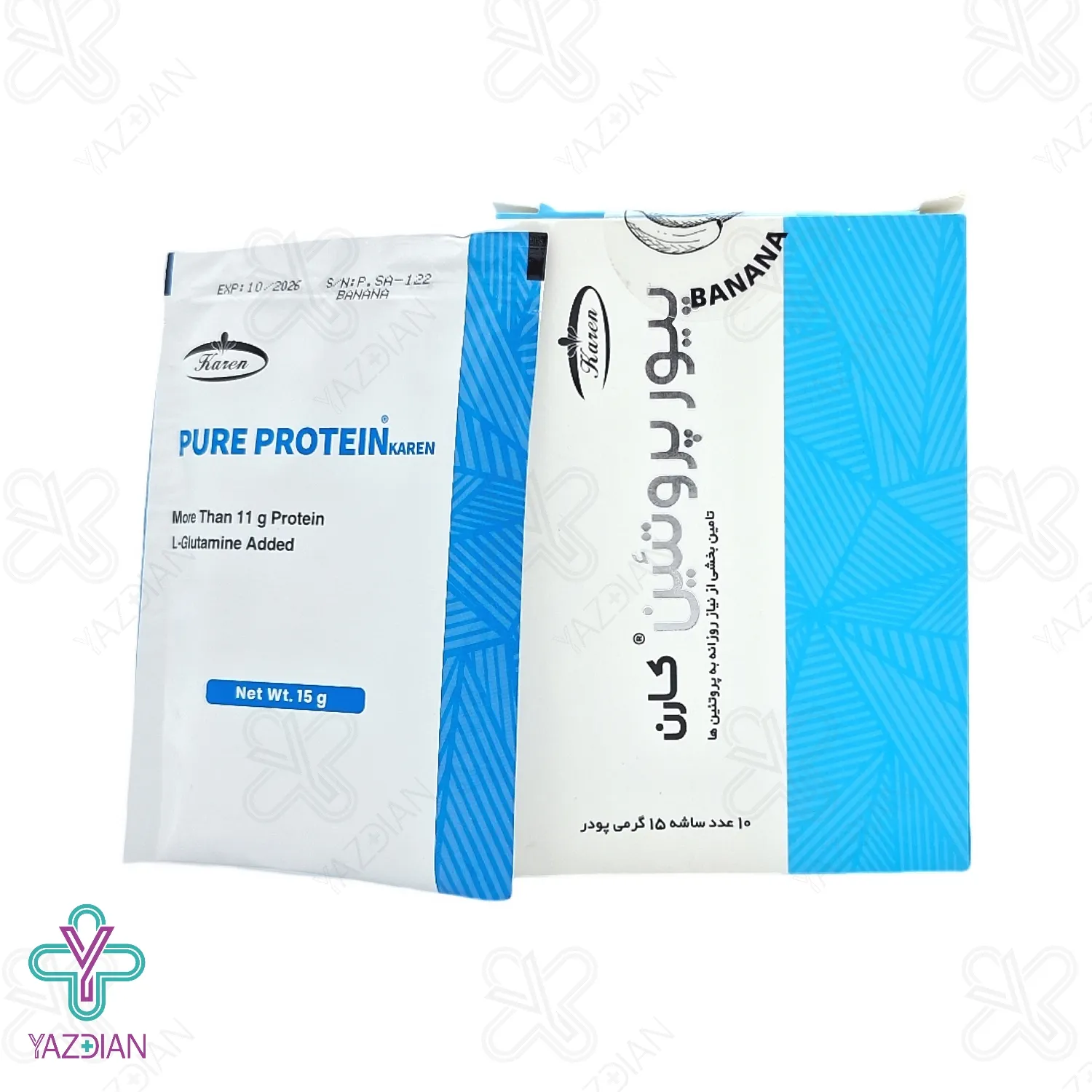 پودر پیور پروتئین و گلوتامین کارن - 10 ساشه	
