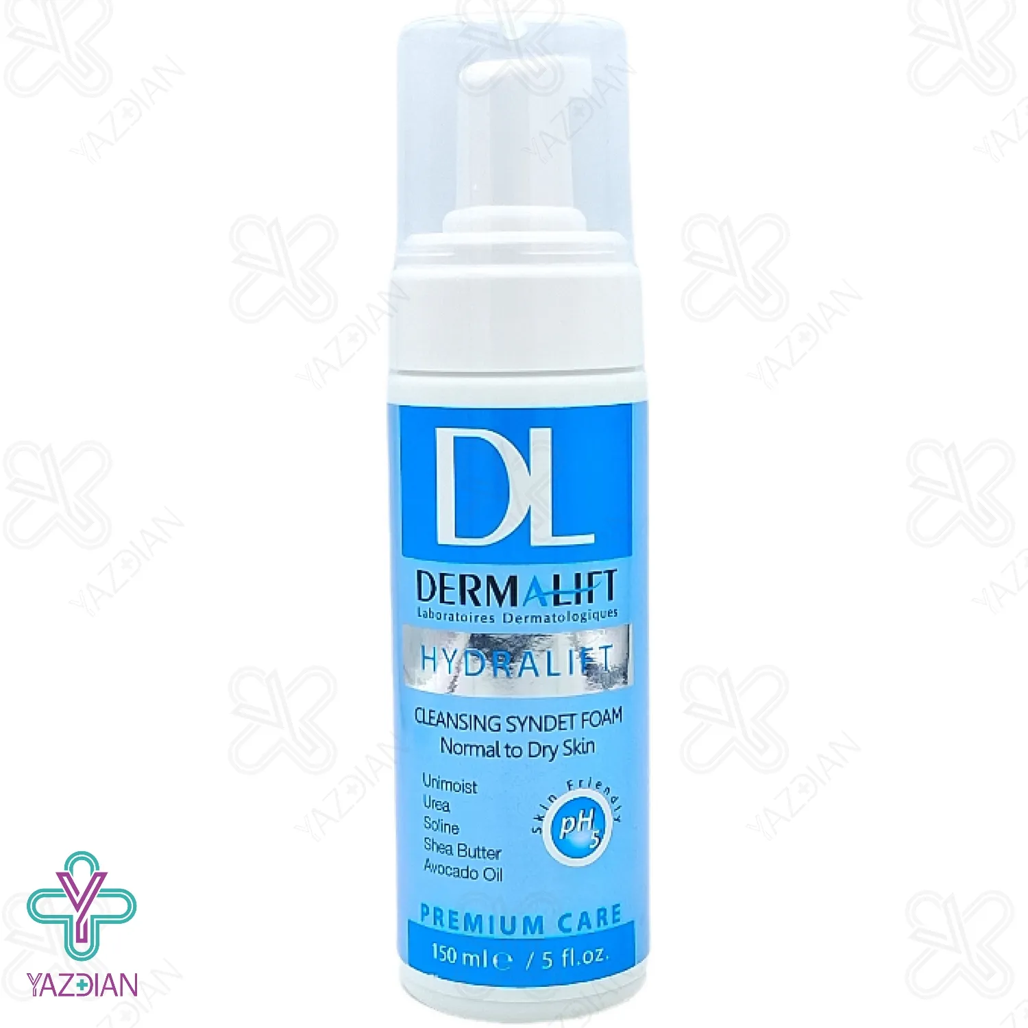 فـوم شستشـوی صورت پوست های خشک هیدرالیفت درمالیفت - 150 میلی لیتر	