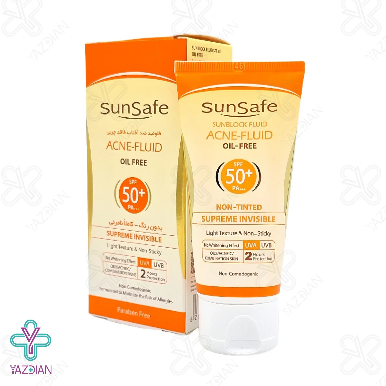 فلوئید ضد آفتاب فاقد چربی آکنئیک SPF 50 سان سیف - بی رنگ