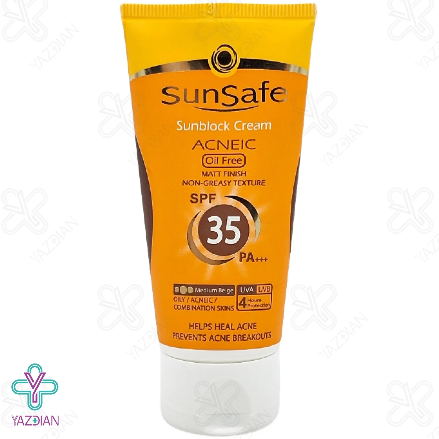 کرم ضد آفتاب SPF 35 فاقد چربی سان سیف - بژ متوسط	