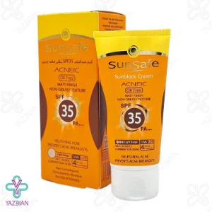 کرم ضد آفتاب SPF 35 فاقد چربی سان سیف - بژ روشن	