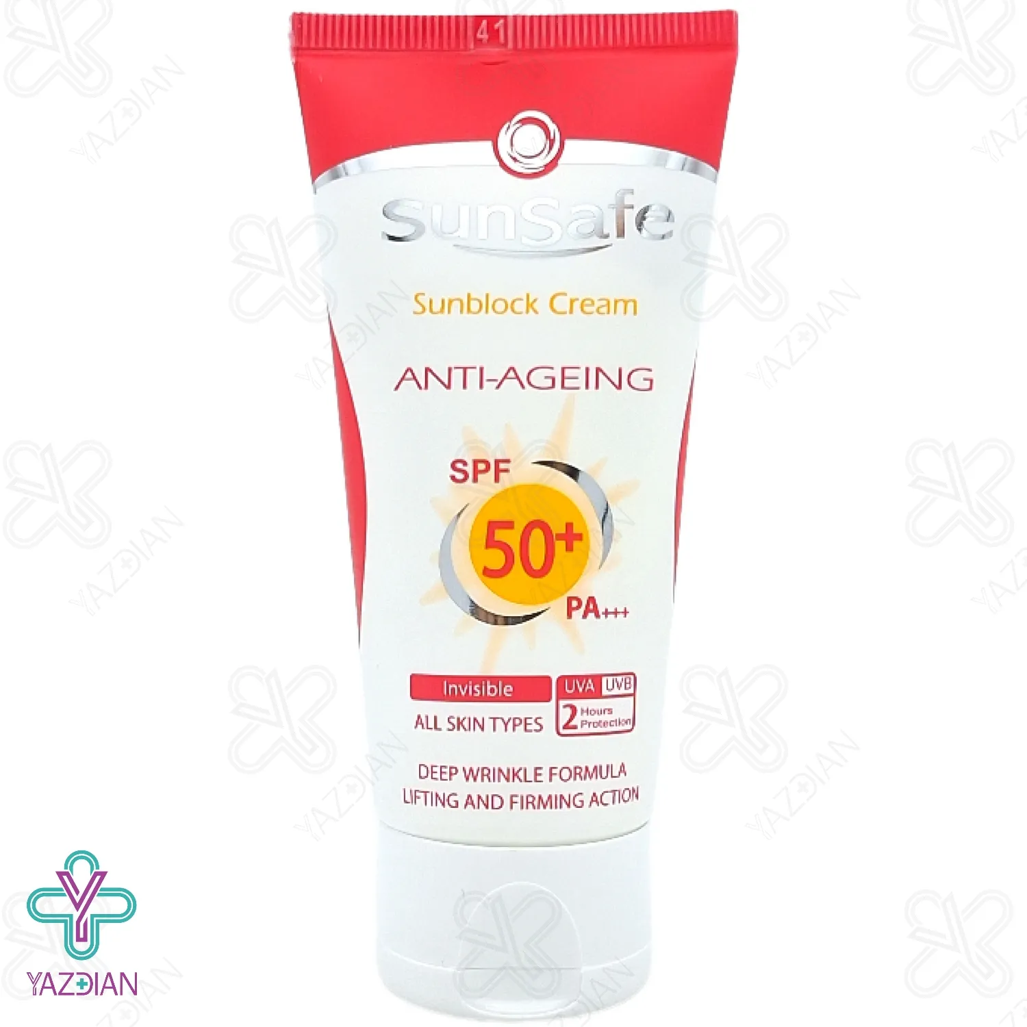 کرم ضد آفتاب و ضد چروک SPF 50 سان سیف - بی رنگ	