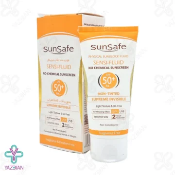 فلوئید ضد آفتاب فیزیکال SPF 50 سان سیف - بی رنگ	