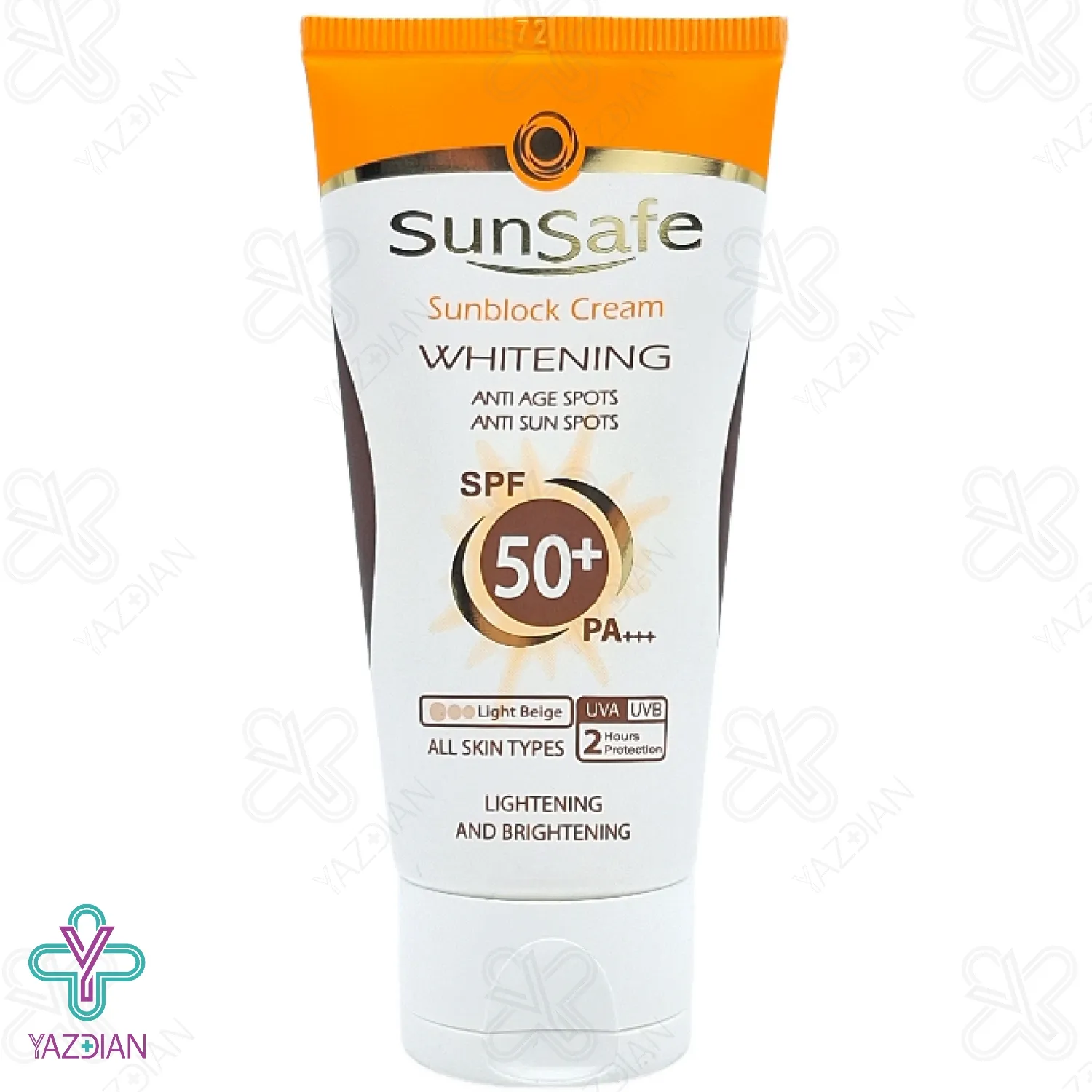 کرم ضد آفتاب روشن کننده SPF 50 سان سیف - بژ روشن	