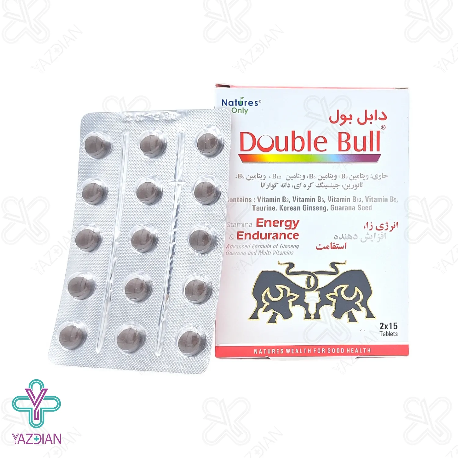 قرص تقویت کننده مینرال جینسینگ دابل بول نیچرز اونلی - 30 عددی	