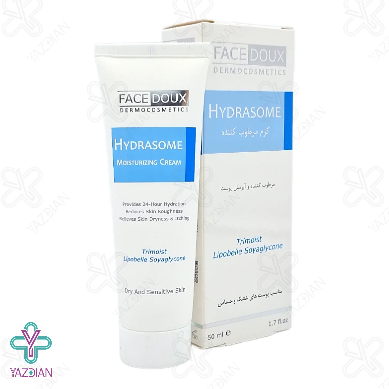کرم مرطوب کننده دست و صورت هیدرازوم فیس دوکس - 50 میلی لیتر	