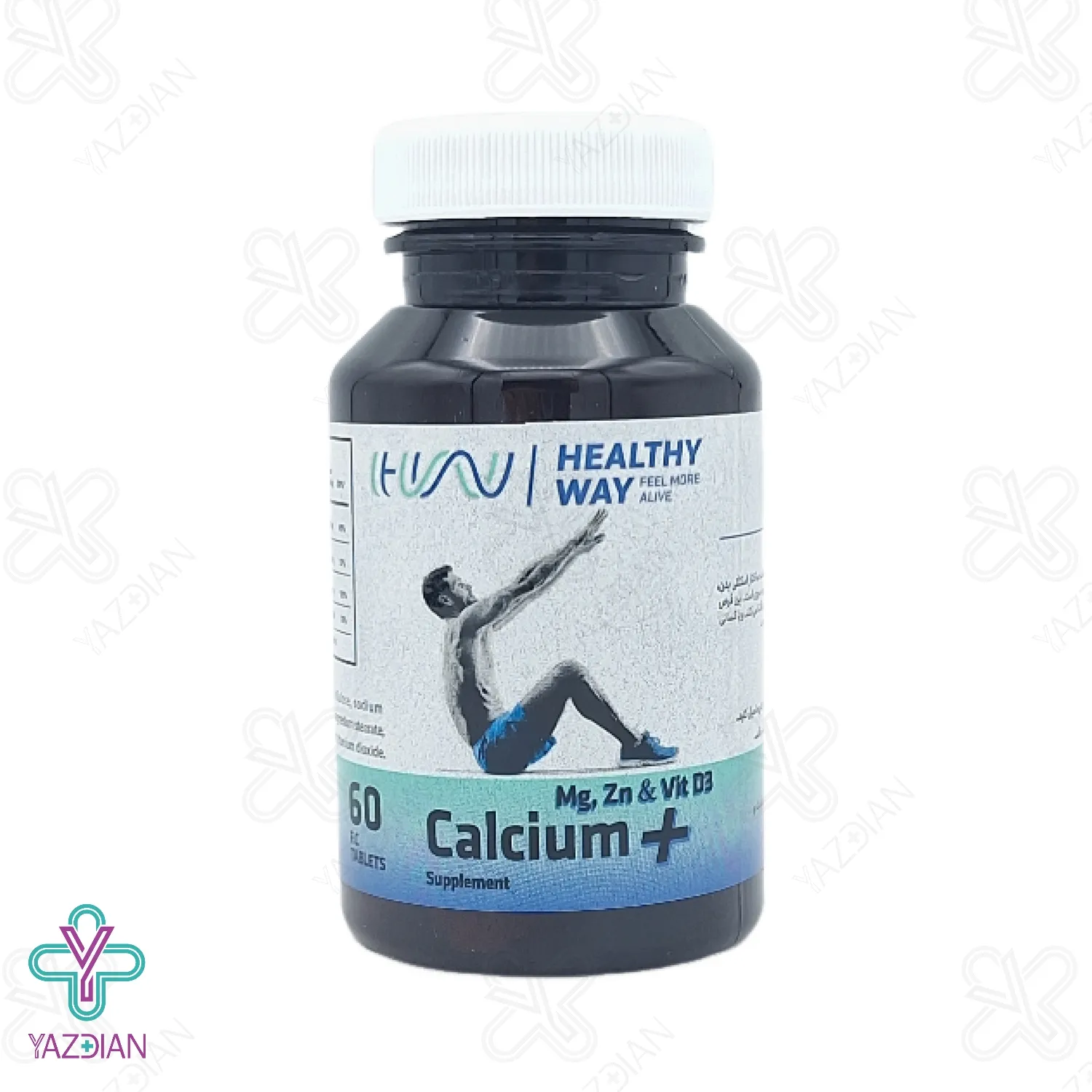 قرص کلسیم منیزیم زینک هلثی وی ابوریحان - 60 عددی	