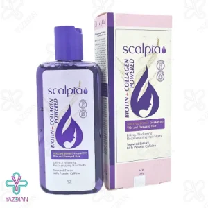 شامپو حجم دهنده مو آسیب دیده حاوی بیوتین و کلاژن اسکالپیا - 200 میلی لیتر	