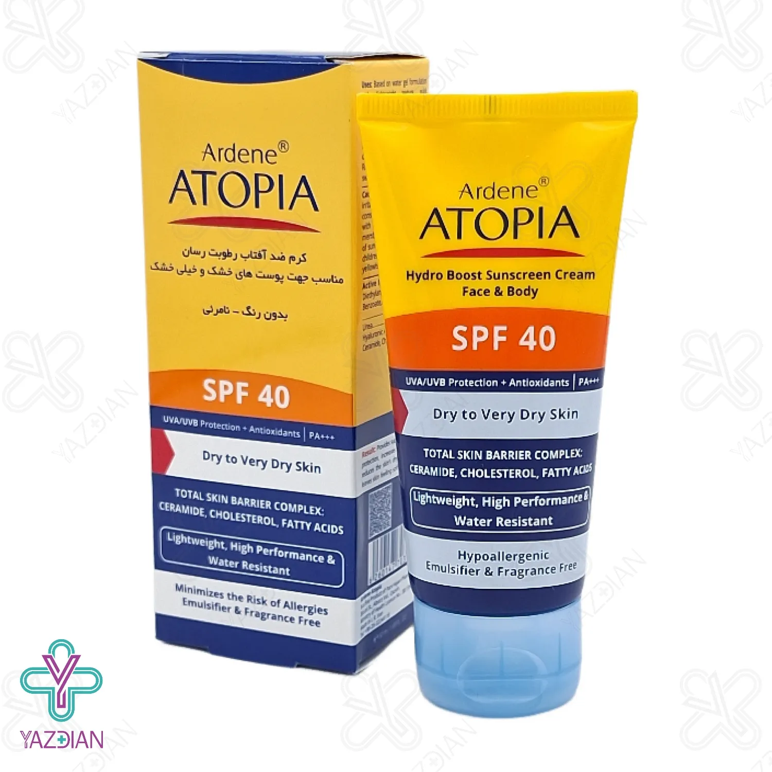کرم ضد آفتاب SPF 40 آتوپیا آردن مناسب پوست خشک و خیلی خشک - بی رنگ	