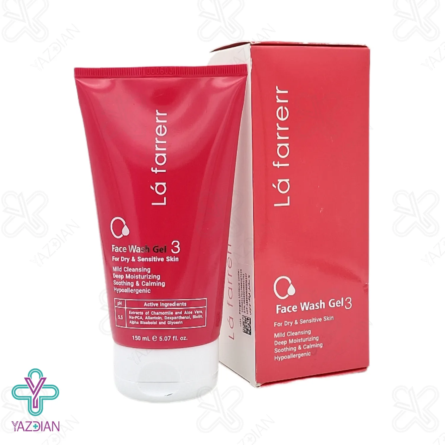 ژل شستشوی صورت پوست خشک و حساس لافارر - 150 میلی لیتر	
