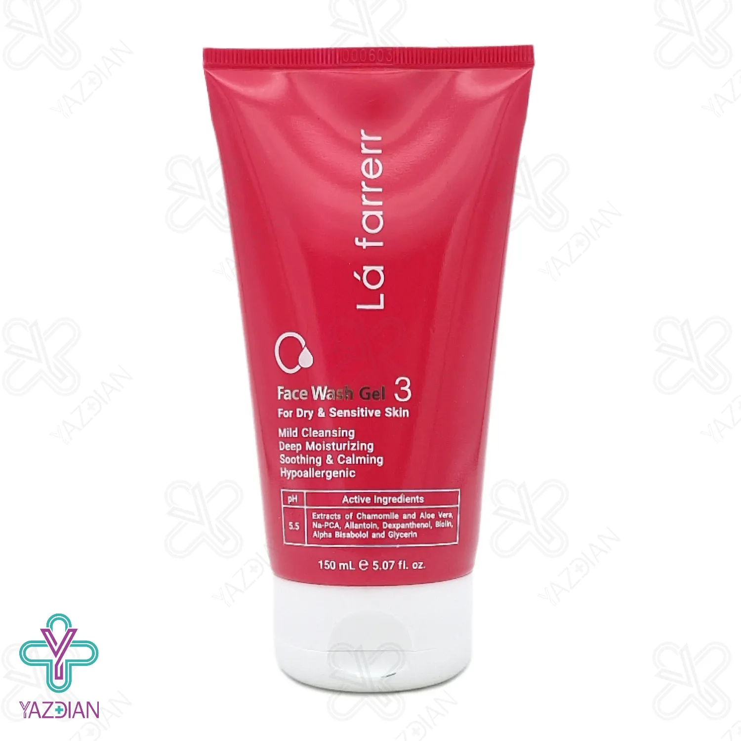 ژل شستشوی صورت پوست خشک و حساس لافارر - 150 میلی لیتر	