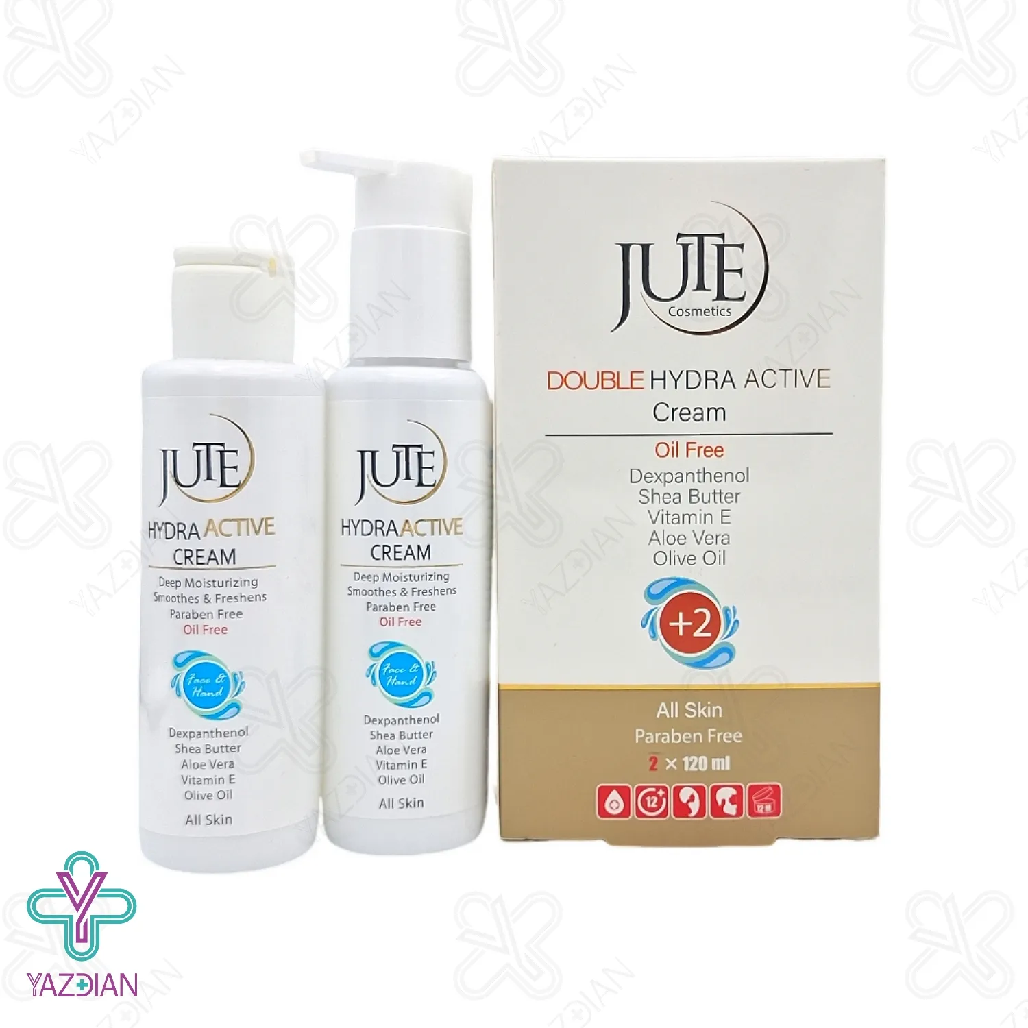 پک دوقلو کرم آبرسان قوی و مرطوب کننده هیدرا اکتیو ژوت - 120+120 میلی لیتر	
