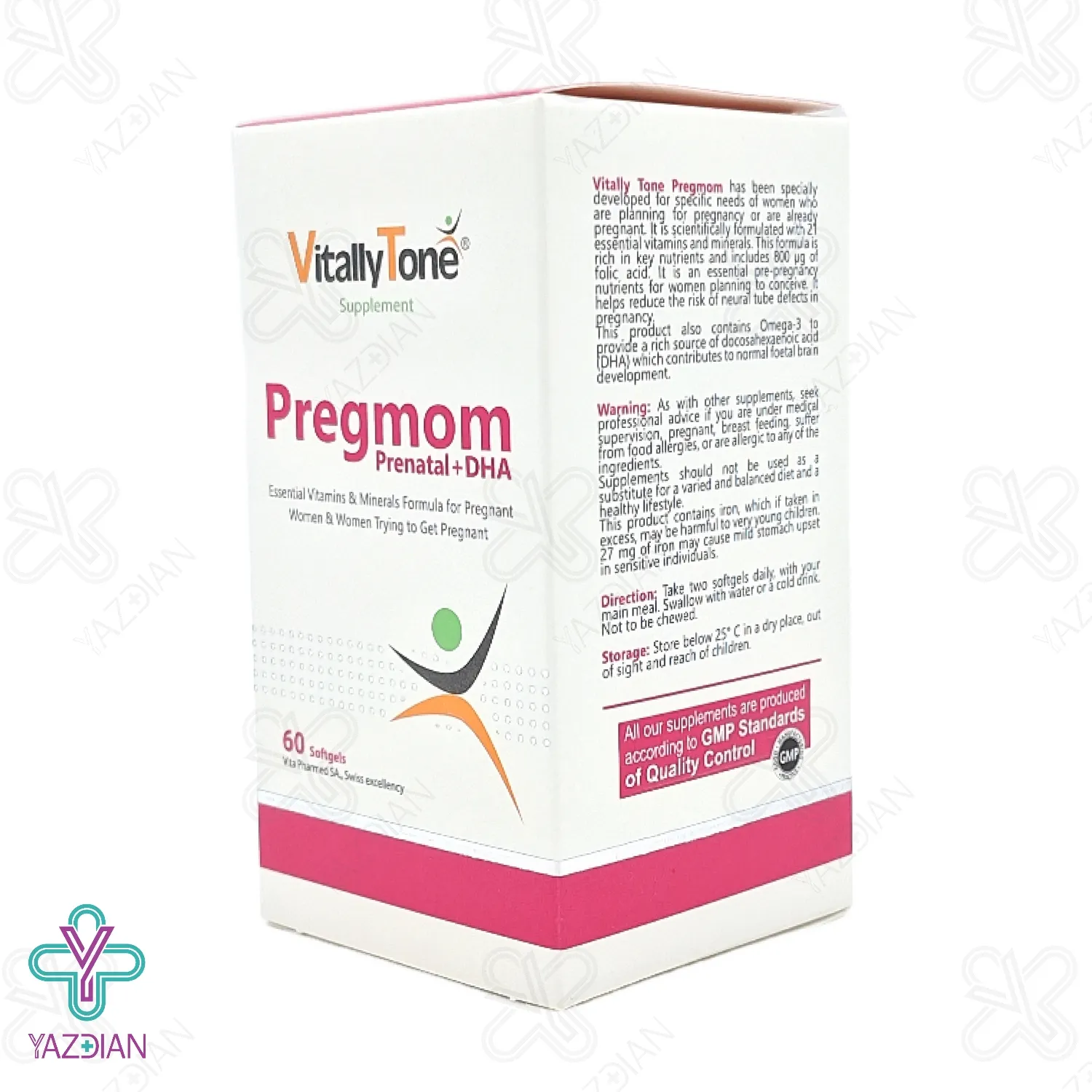 کپسول ژلاتینی تقویت کننده بانوان پرگمام ویتالی تون - 60 عددی	