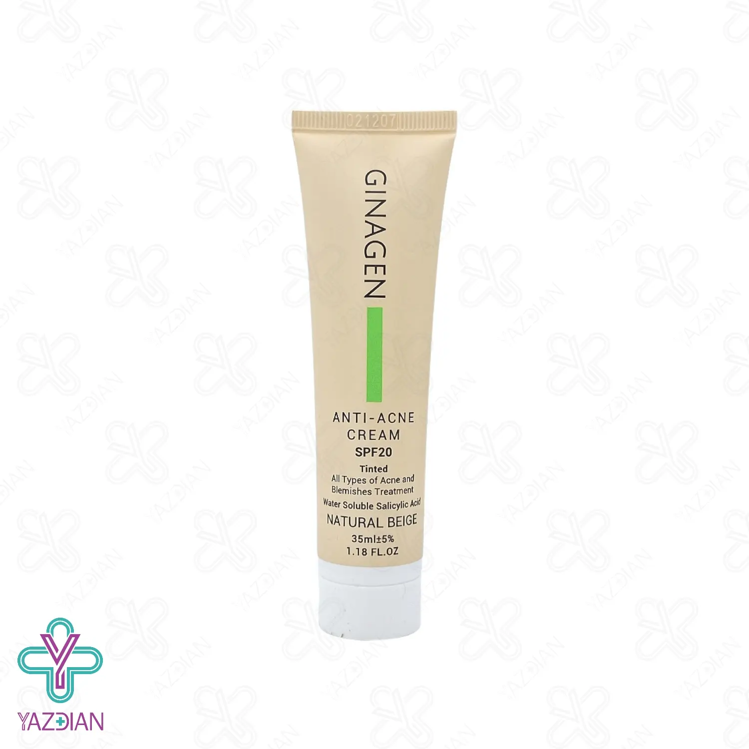 کرم آنتی آکنه و ضد جوش SPF 20 ژیناژن - بژ طبیعی	