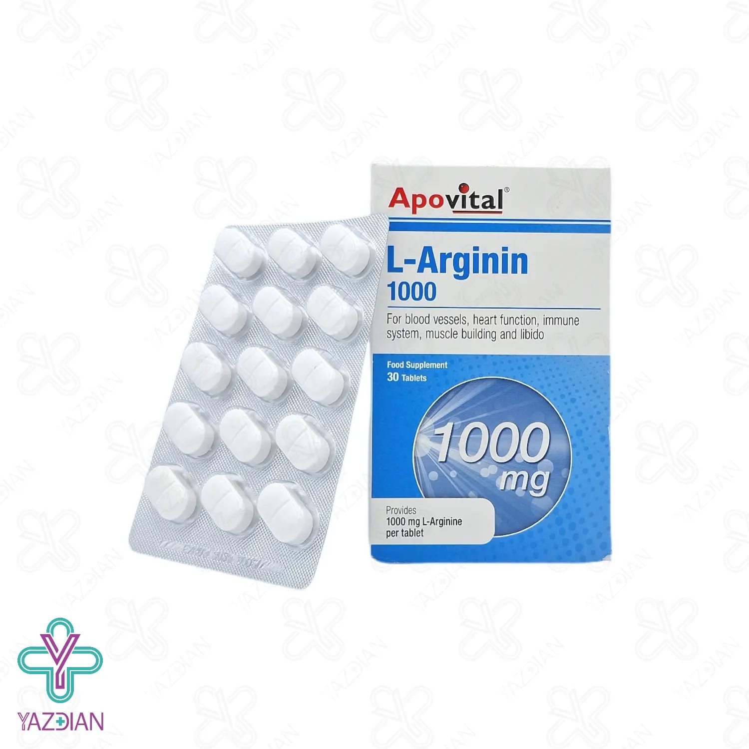 قرص ال آرژنین 1000 میلی گرم آپوویتال - 30 عددی	