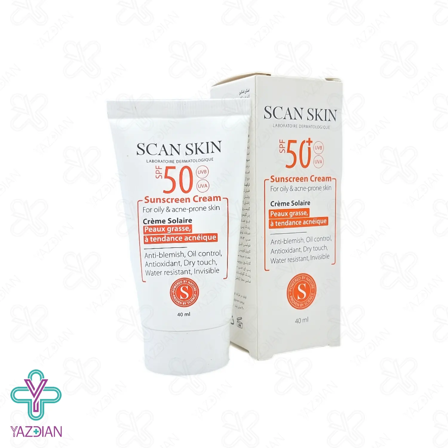 کرم ضد آفتاب SPF50 پوست چرب اسکن اسکین – بی رنگ	