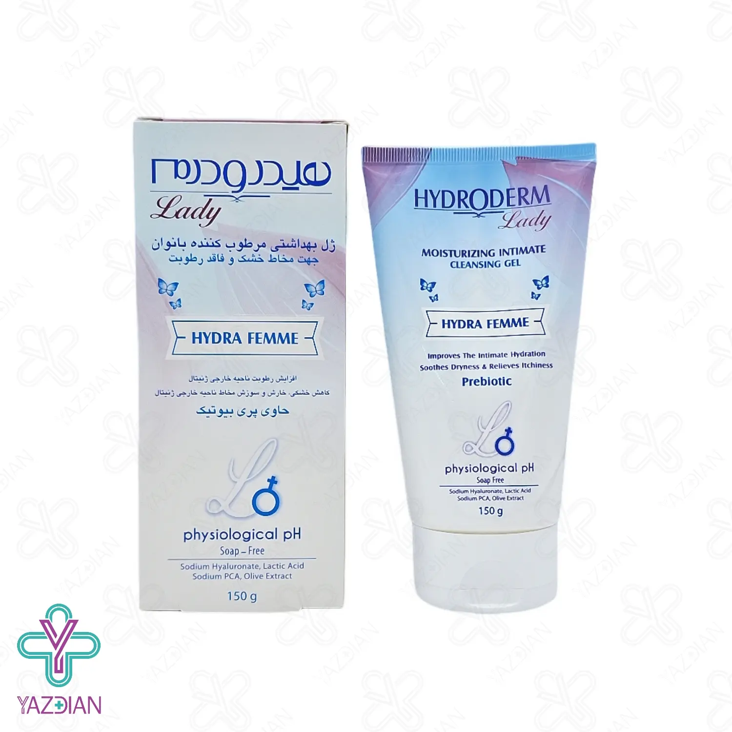 ژل بهداشتی مرطوب کننده بانوان هیدرودرم - 150 میلی لیتر	