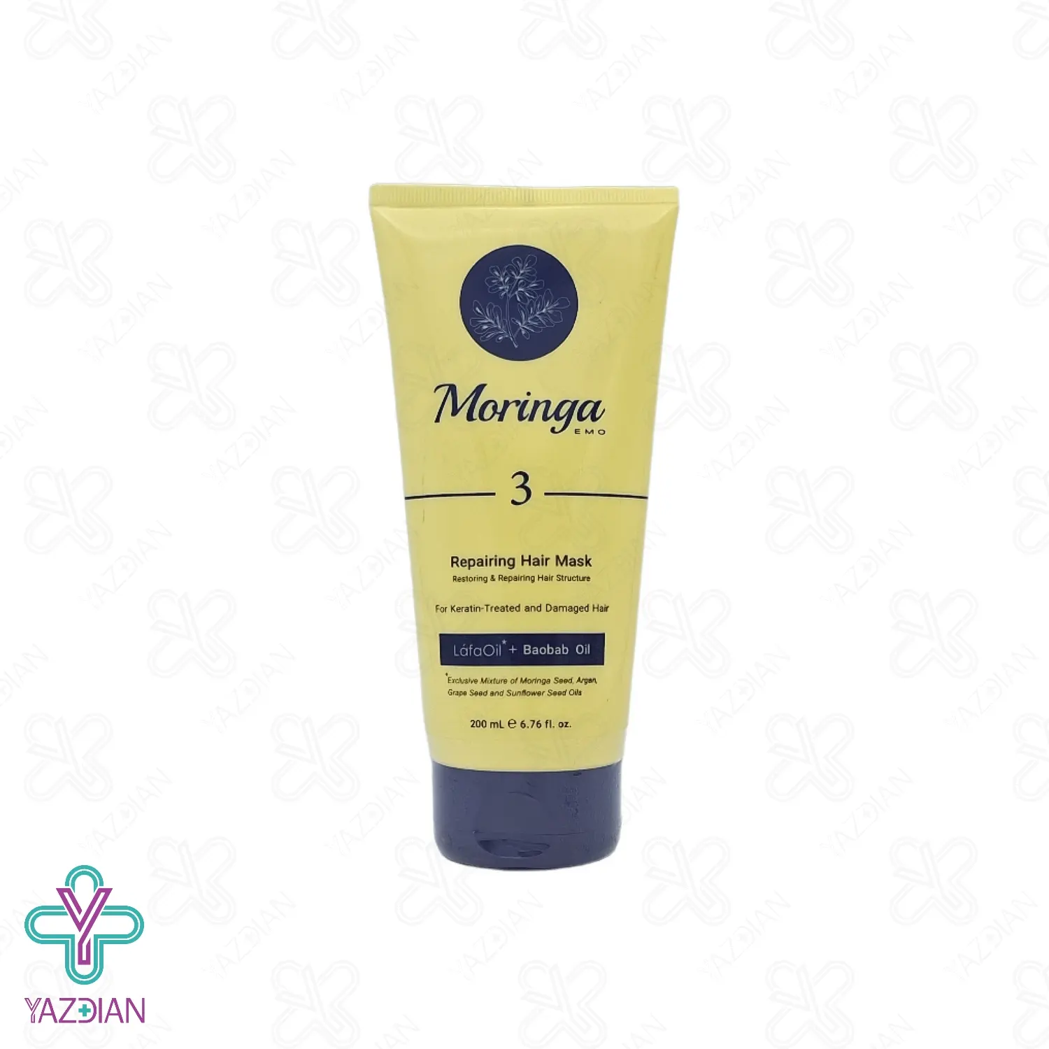 ماسک مو ترمیم کننده موهای کراتینه و آسیب دیده مورینگا - 200 میلی لیتر	