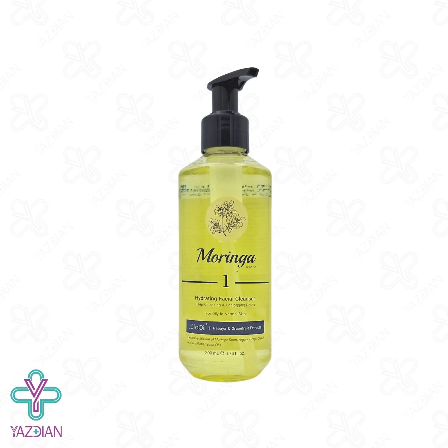 ژل شستشوی صورت چرب و مختلط مورینگا - 200 میلی لیتر	