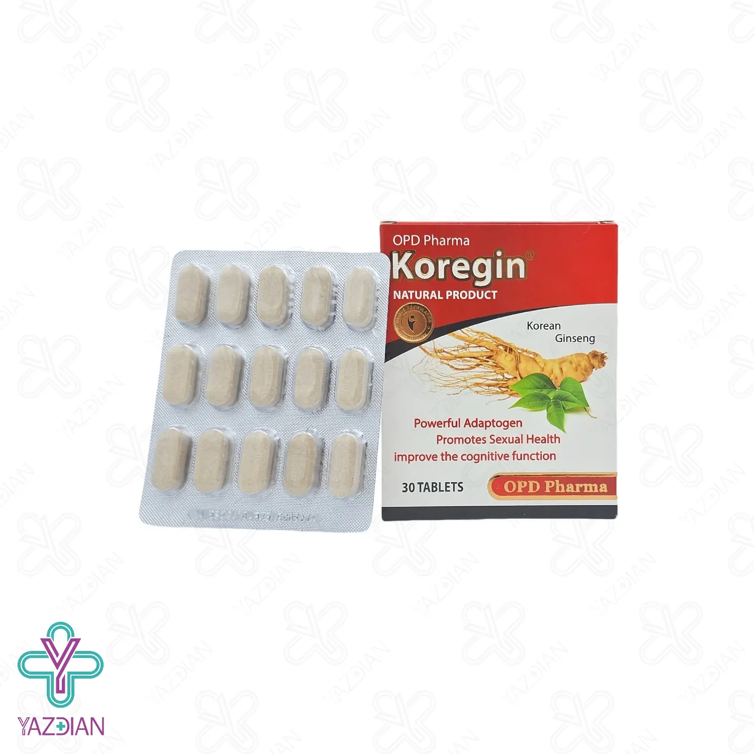 قرص تقویتی جینسینگ کورجین او پی دی فارما - 30 عددی	