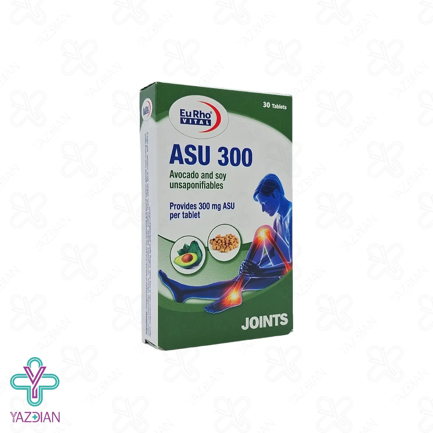 قرص گیاهی تقویت مفاصل آسو یوروویتال حاوی آووکادو و سویا - 30 عددی	