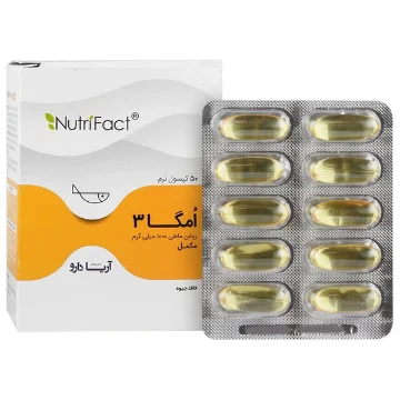 تصویر  سافت ژل امگا3 1000 نوتری فکت آریا دارو - 50 عددی