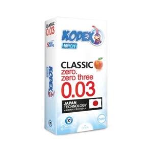 تصویر  کاندوم بسیار نازک  مدل 0.03 هلو کدکس  - 10 عددی